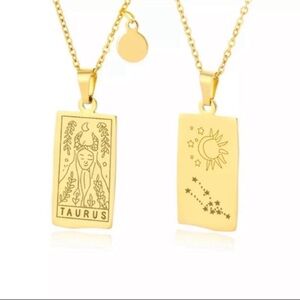 Taurus Tarot Zodiac Symbol In 18k GP Double Sided